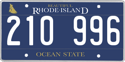 RI license plate 210996