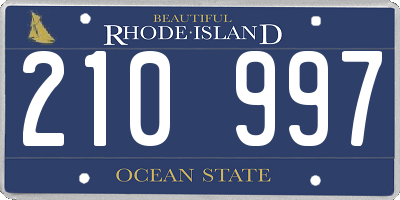 RI license plate 210997