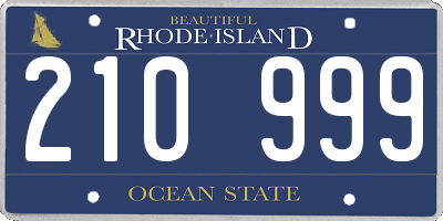 RI license plate 210999