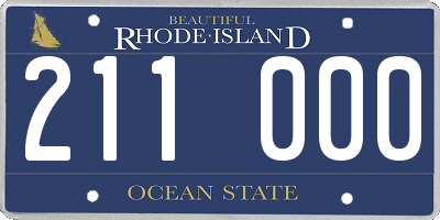 RI license plate 211000