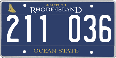 RI license plate 211036