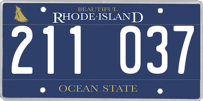 RI license plate 211037