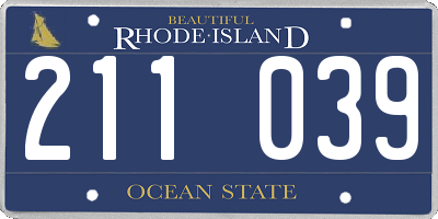 RI license plate 211039