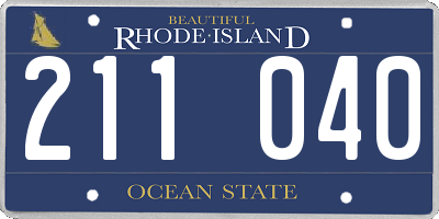 RI license plate 211040