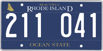 RI license plate 211041