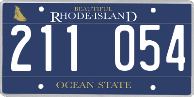 RI license plate 211054