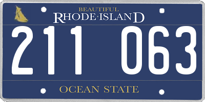 RI license plate 211063