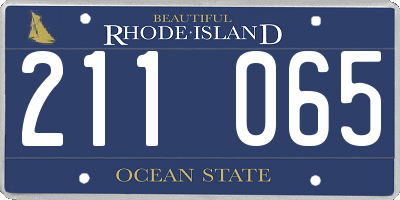 RI license plate 211065