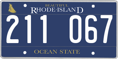 RI license plate 211067