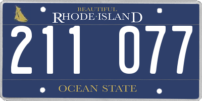 RI license plate 211077