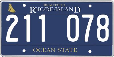 RI license plate 211078