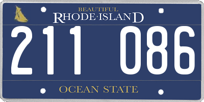 RI license plate 211086