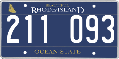 RI license plate 211093