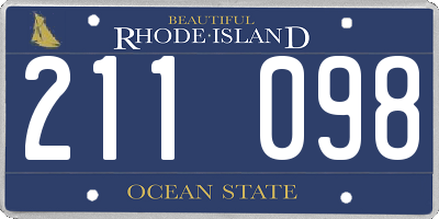 RI license plate 211098