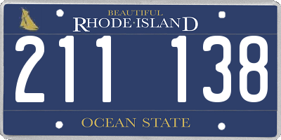 RI license plate 211138