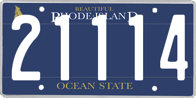 RI license plate 21114