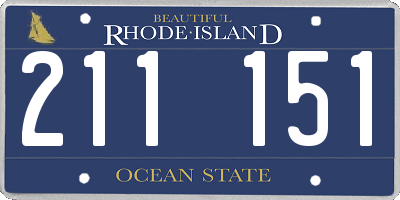 RI license plate 211151