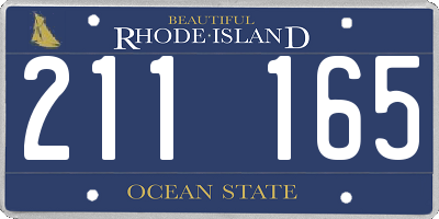 RI license plate 211165