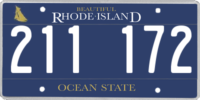 RI license plate 211172