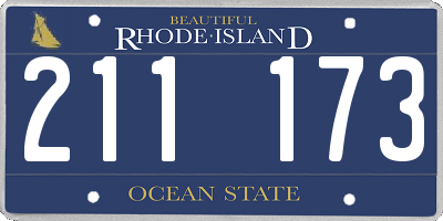 RI license plate 211173