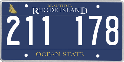 RI license plate 211178