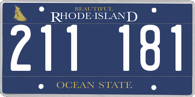 RI license plate 211181