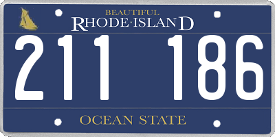 RI license plate 211186
