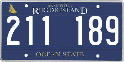 RI license plate 211189