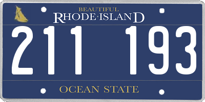 RI license plate 211193