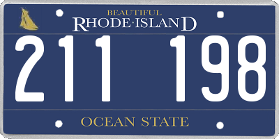 RI license plate 211198