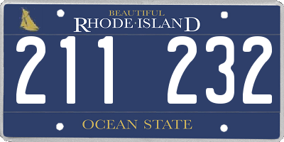 RI license plate 211232