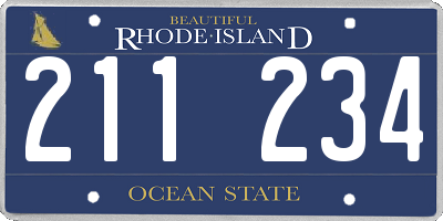 RI license plate 211234