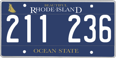 RI license plate 211236