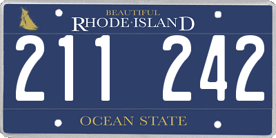 RI license plate 211242