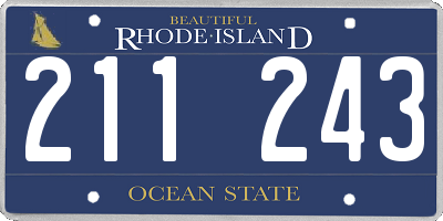 RI license plate 211243