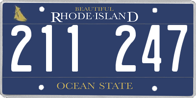 RI license plate 211247