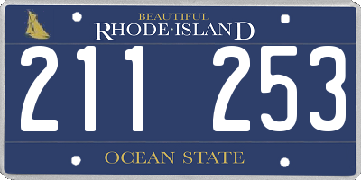 RI license plate 211253