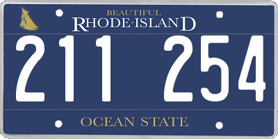 RI license plate 211254