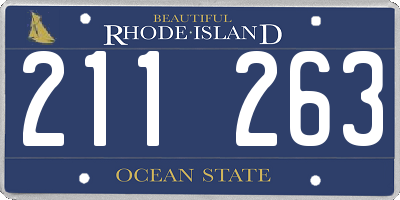 RI license plate 211263