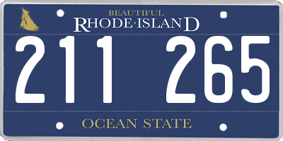 RI license plate 211265