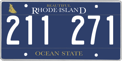 RI license plate 211271