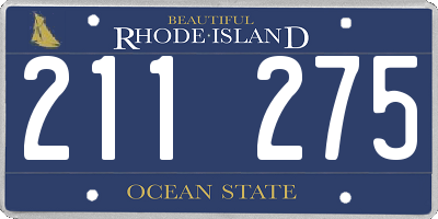 RI license plate 211275