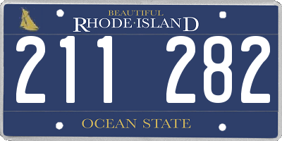 RI license plate 211282