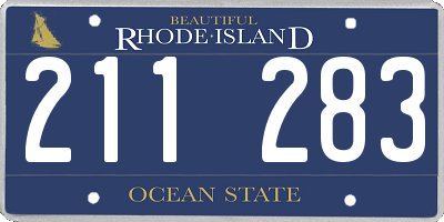 RI license plate 211283