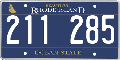 RI license plate 211285