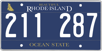 RI license plate 211287