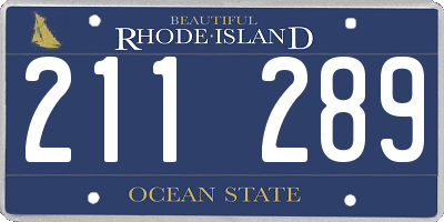 RI license plate 211289