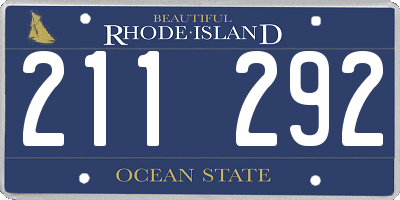 RI license plate 211292