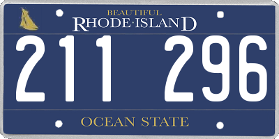 RI license plate 211296