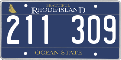 RI license plate 211309